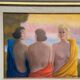 20th Century Oil on Panel – “Three Women” by N. Leon (1947) – Vintage