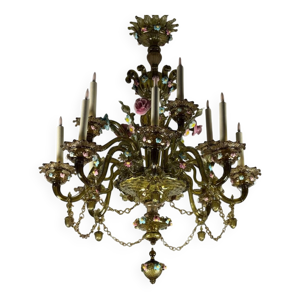 Lustre vénitien en verre - multicolore