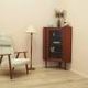 Danish teak corner display cabinet on tapered legs, 1960s