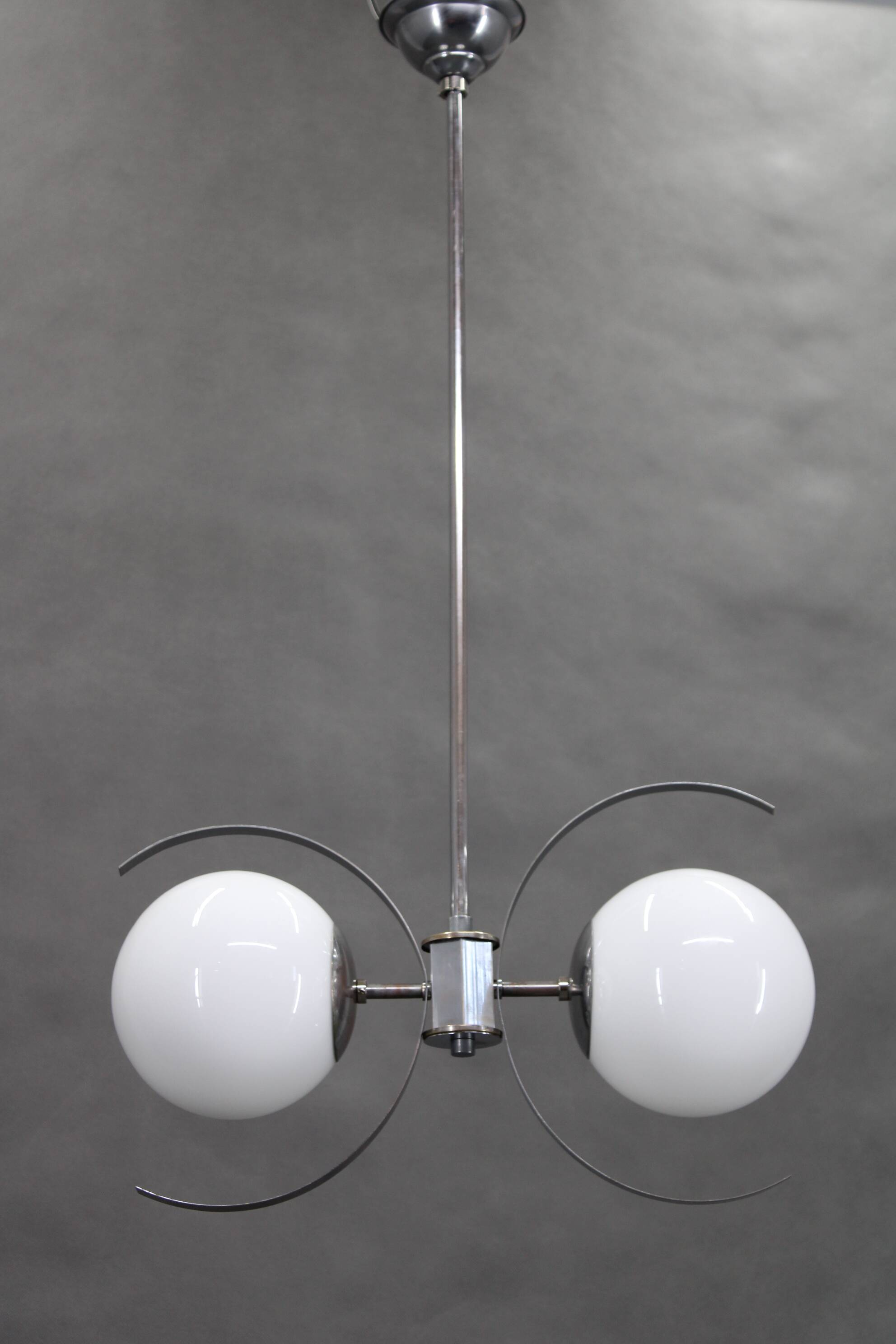 1940s Bauhaus Chandelier, Czechoslovakia