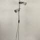 Vintage adjustable floor lamp, matte white lacquered metal and chrome, France 1970.