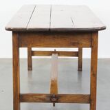 Table à manger ancienne du XVIIIe siècle en chêne avec 2 tiroirs