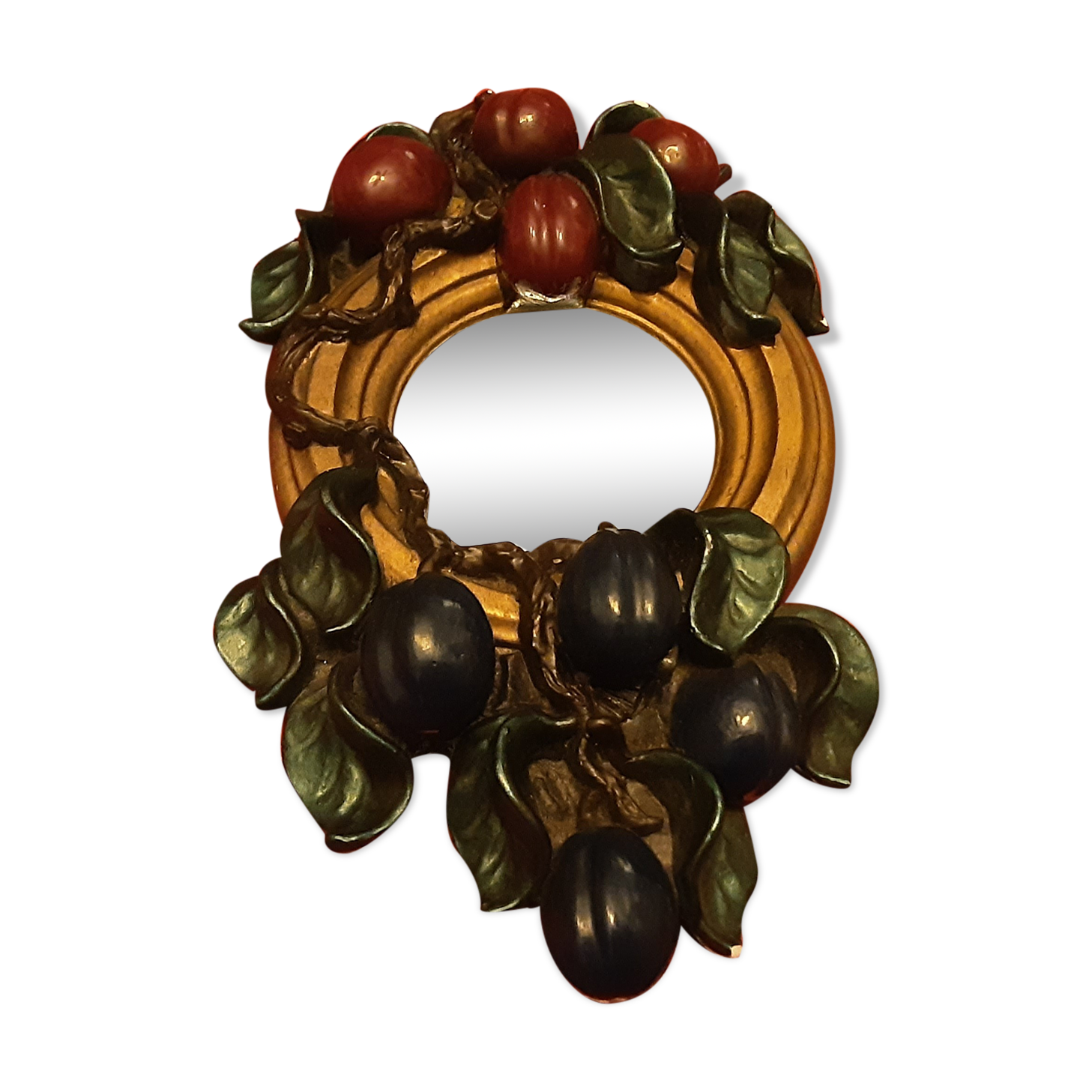 Mirror flat fruit plums rococo style