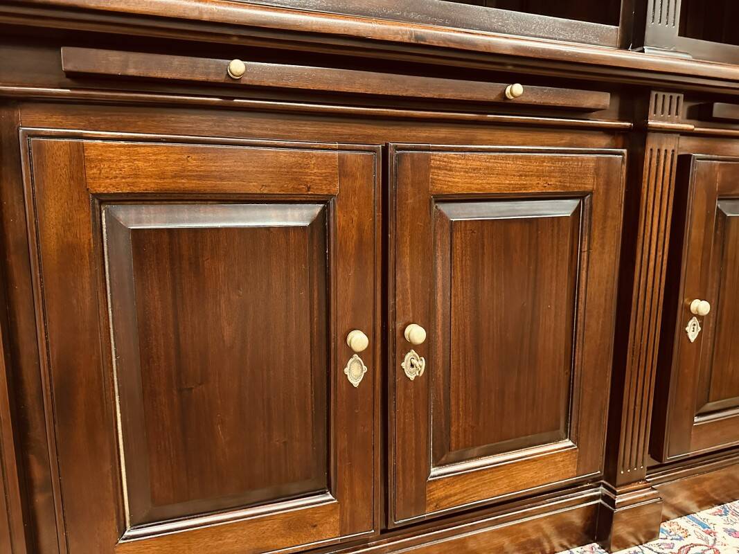 Classic English Mahogany Library Bookcase