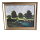 An old oil painting depicting a countryside landscape.
