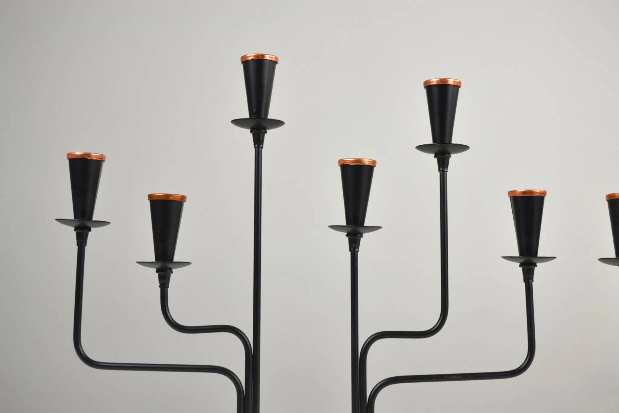 Pair of Six-Candle Candelabras — Gunnar Ander for Ystad-Metall, Sweden, 1960s