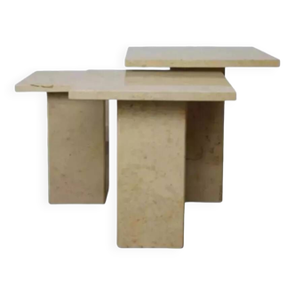 Burgundy stone nesting tables