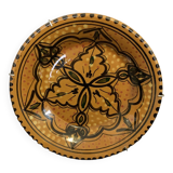 Dish or plate Morocco hollow enameled ceramic made and hand painted old vintage decoration