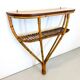 Bamboo and Formica Demilune Console Table with a Lower Shelf, Italy