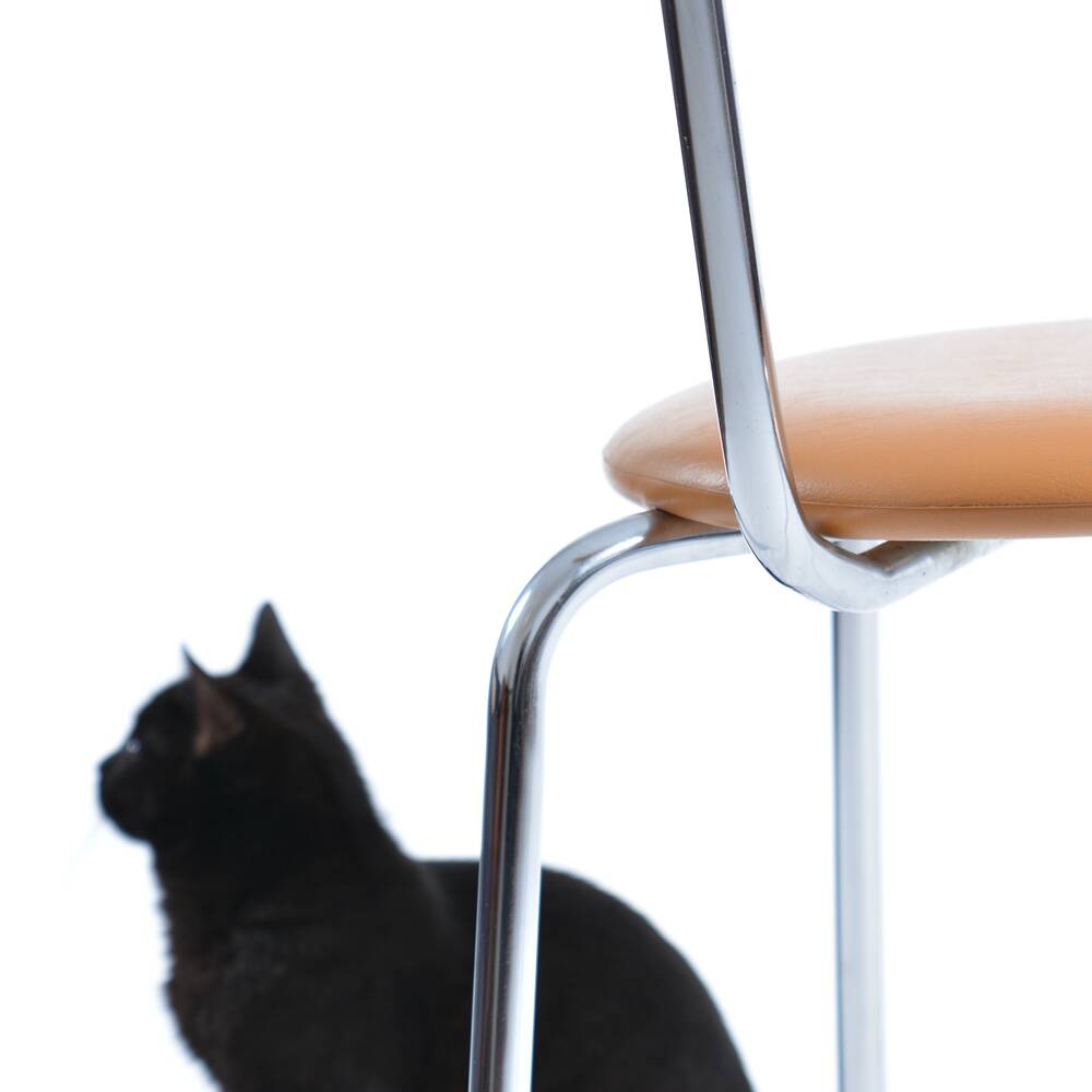 Mid-century hair by Kovona in faux leather and chrome, Czechoslovakia 1970s