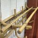 1960s rattan wall coat rack