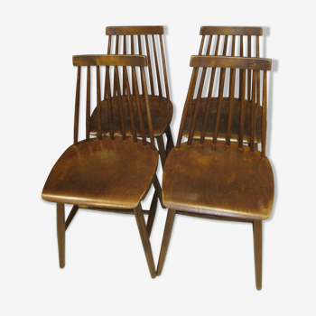 Suite de 4 chaises vintage scandinave des années 60