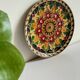 Assiette cloisonnée laiton vintage