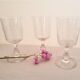 Set de 3 verres en cristal taillé feuillages