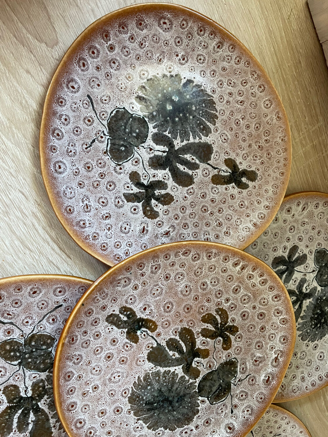 Set of 5 MBFA Pornic 70's dessert plates