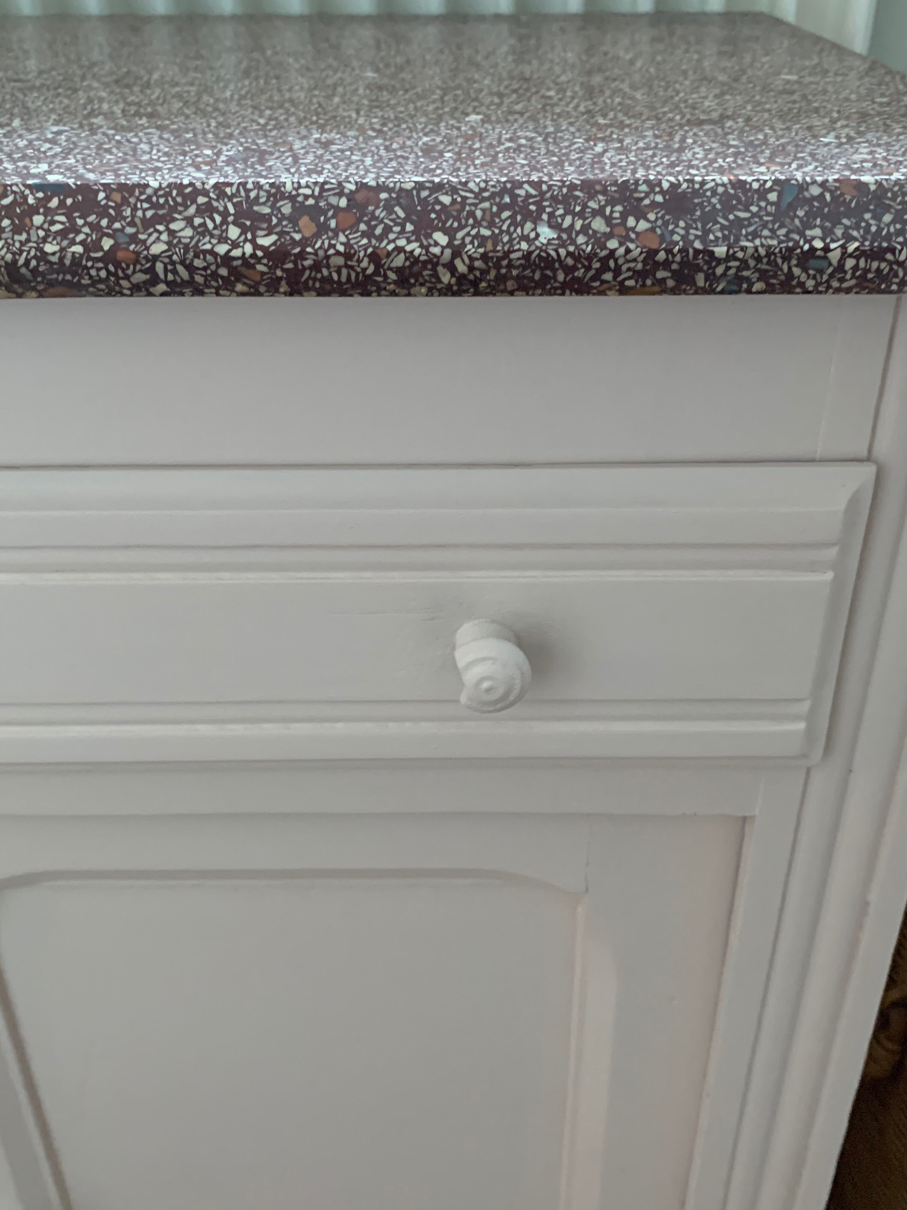 Powder pink and terrazzo dresser