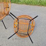 Set of 2 rattan armchairs