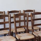 6 straw farm chairs