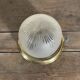 Old ceiling lamp in brass and satin glass