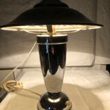 Chrome art deco mushroom lamp