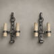 Brutalist Ferro Art wall sconces in wrought iron – Spain, 1970s
