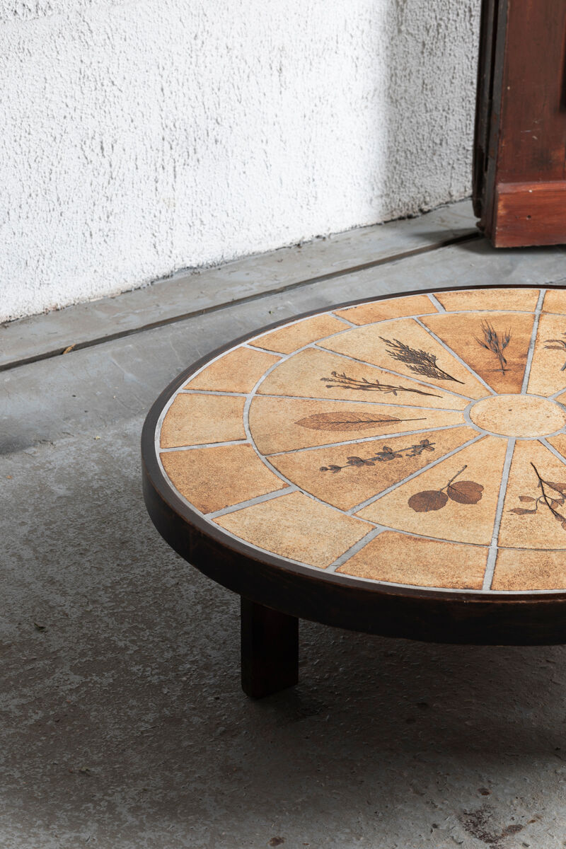 Coffee table by Roger Capron, oval design, France, 1960s