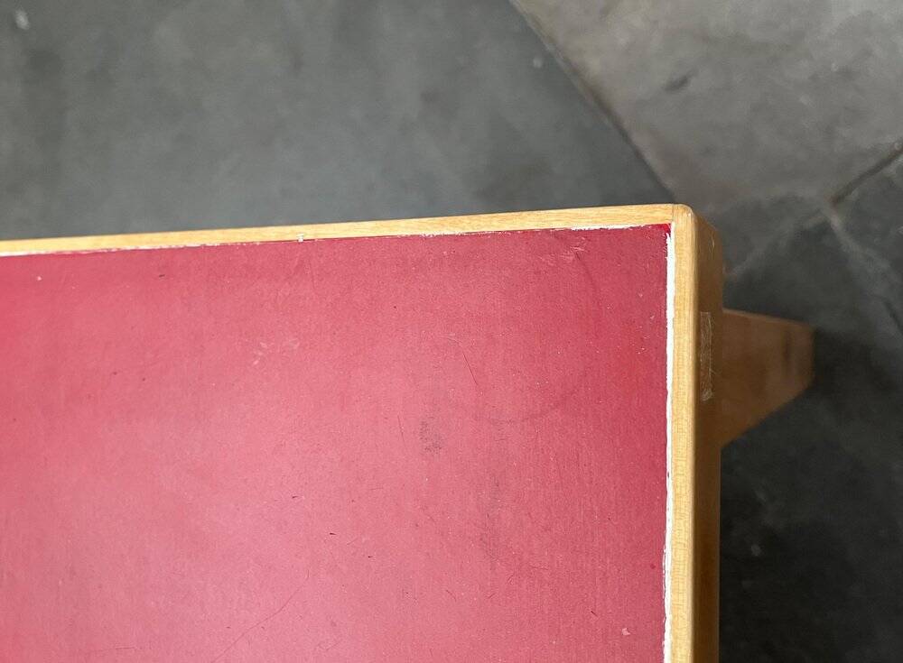 Mid-century red dining table or desk by Alvar Aalto for Artek, 1960s