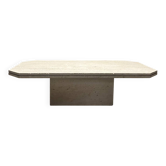 Design coffee table in raw travertine, mid-20th century Italy 1970.