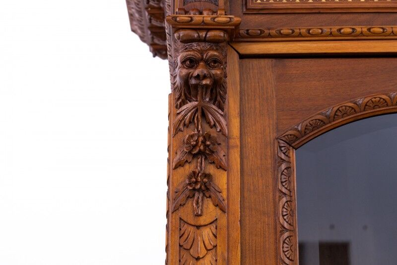 Unique Moorish style bookcase, circa 1870.