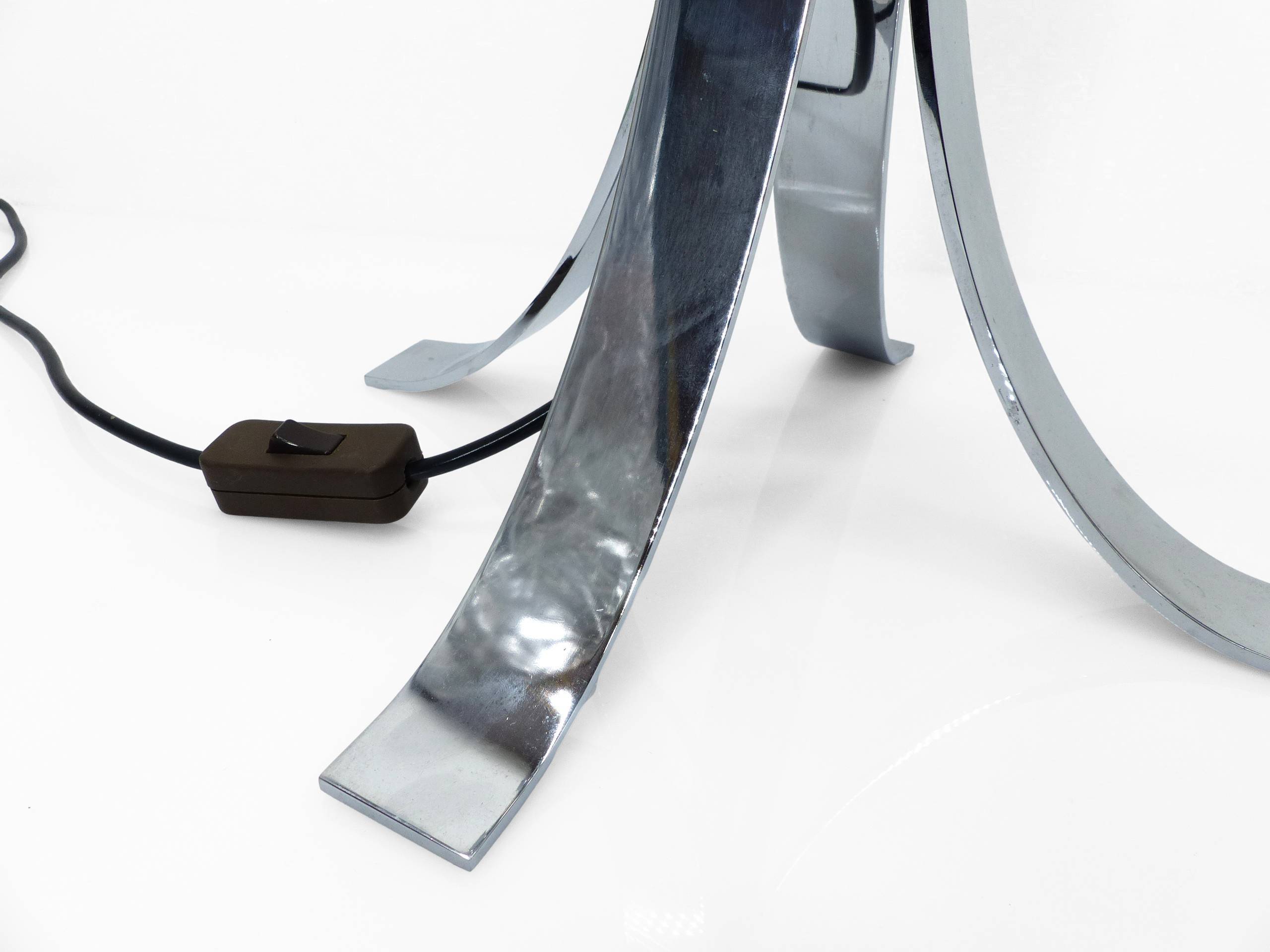 Space Age 1970 chrome steel four-legged lamp base
