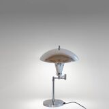 Bauhaus Chromed Desk Lamp with Adjustable Lampshade, Italy 1950s