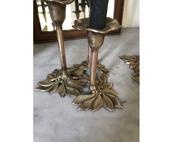 Pair of brass candlesticks