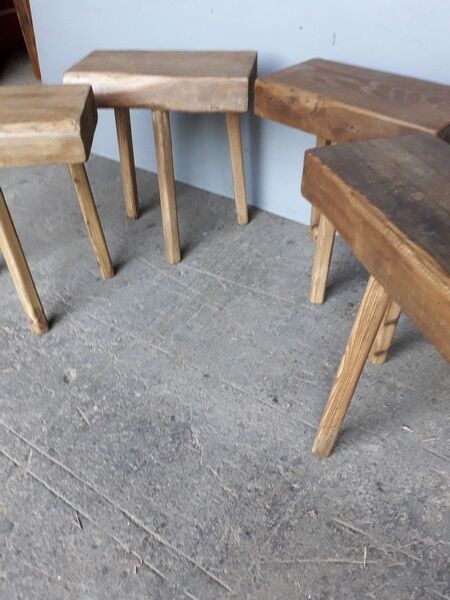 Lot 4 Shepherd stool 1960 solid wood