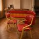 Vintage bench and chairs set Ludvík Volák wood 1970s Czechoslovakia