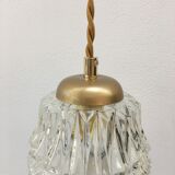 Vintage molded glass pendant lamp