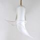 White Murano Glass Pendant Ascribable to Mazzega, Italy