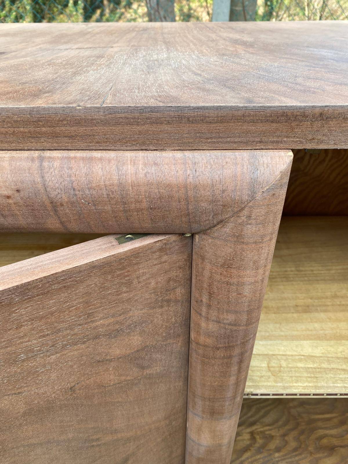 Art Deco sideboard with 4 doors, renovated in raw oak wood, 200cm