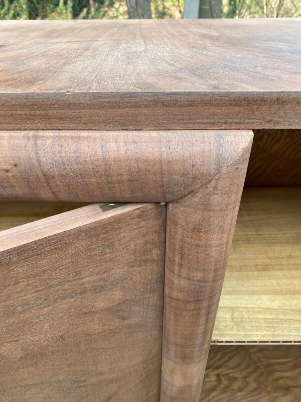 Buffet enfilade art déco 4 portes rénové en bois de chêne brut 200cm