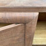 Buffet enfilade art déco 4 portes rénové en bois de chêne brut 200cm