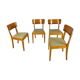 Lot de 4 chaises art deco, 1950