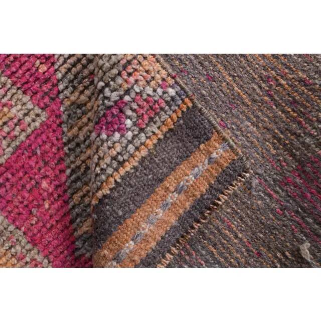 Vintage Turkish Hand-Knotted Wool Cotton Orange Runner Rug 83x355