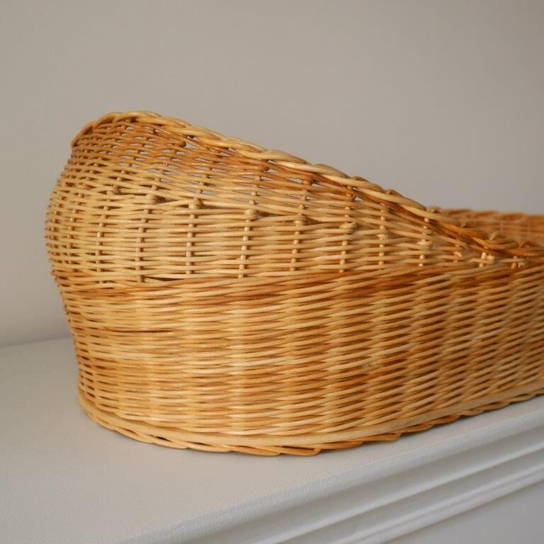 Wicker woven doll basket