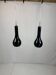 pair of black glass pendants - Denmark 80s/90s