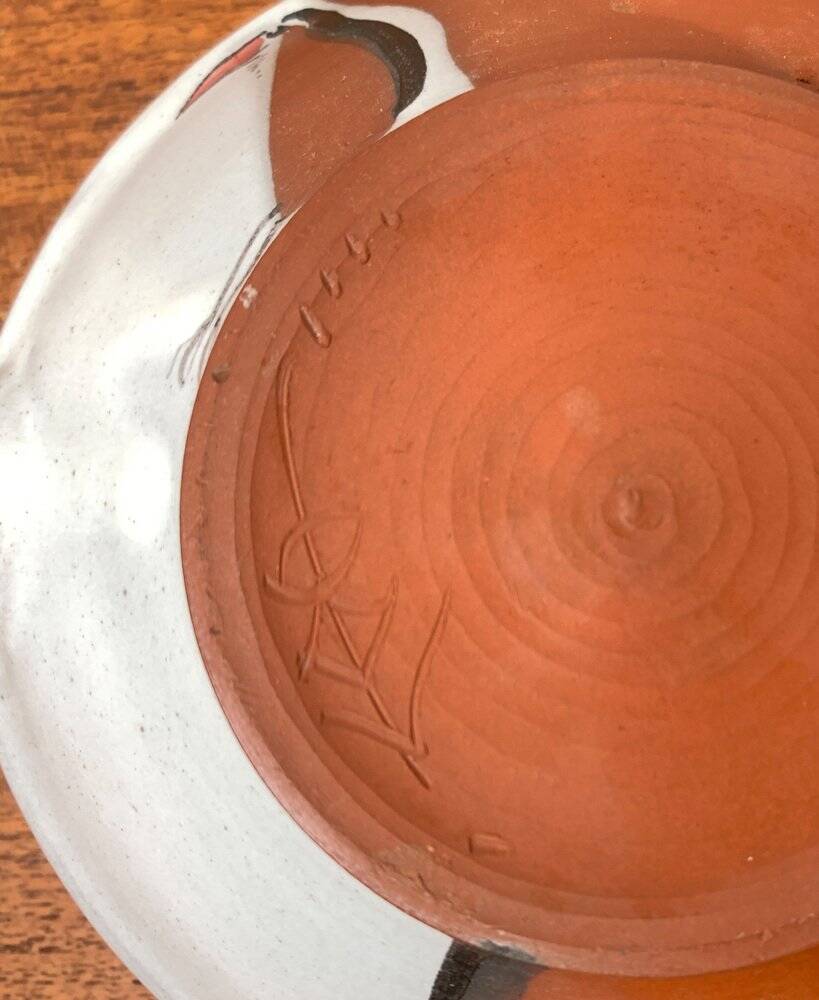 Workshop pottery candlestick from mid-century German with bird motif by Töpferei Bücking Börnsen, 1960s.