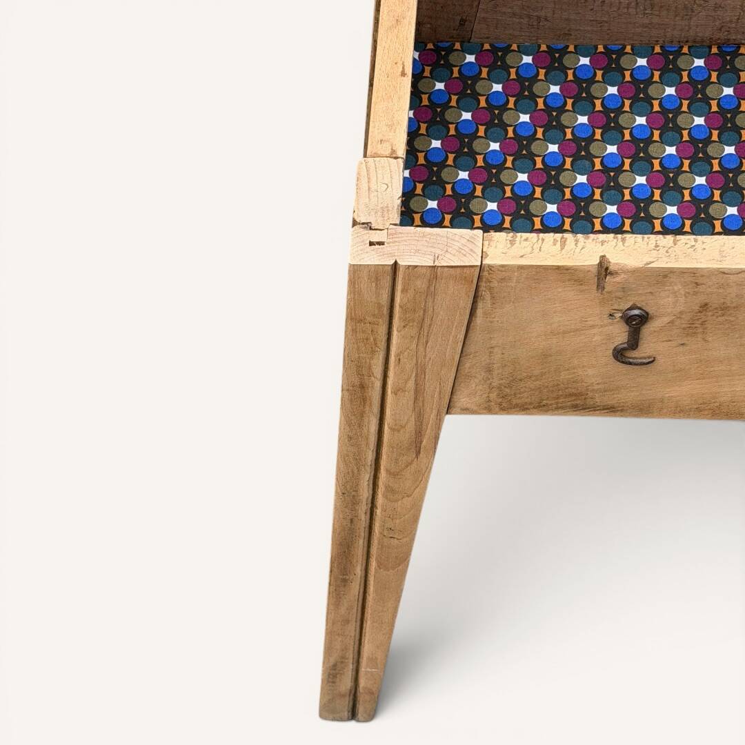 Raw wood storage stool 1950