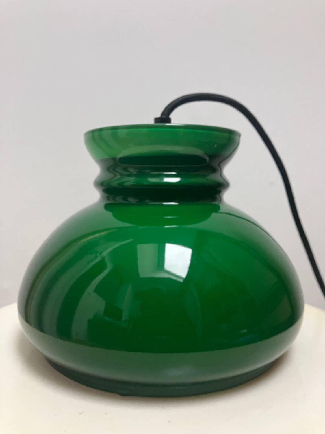 Vintage green opaline portable lamp