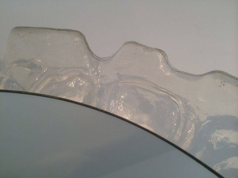 Miroir Eclairant en Plastique Moulé Blanc, Vers 1970