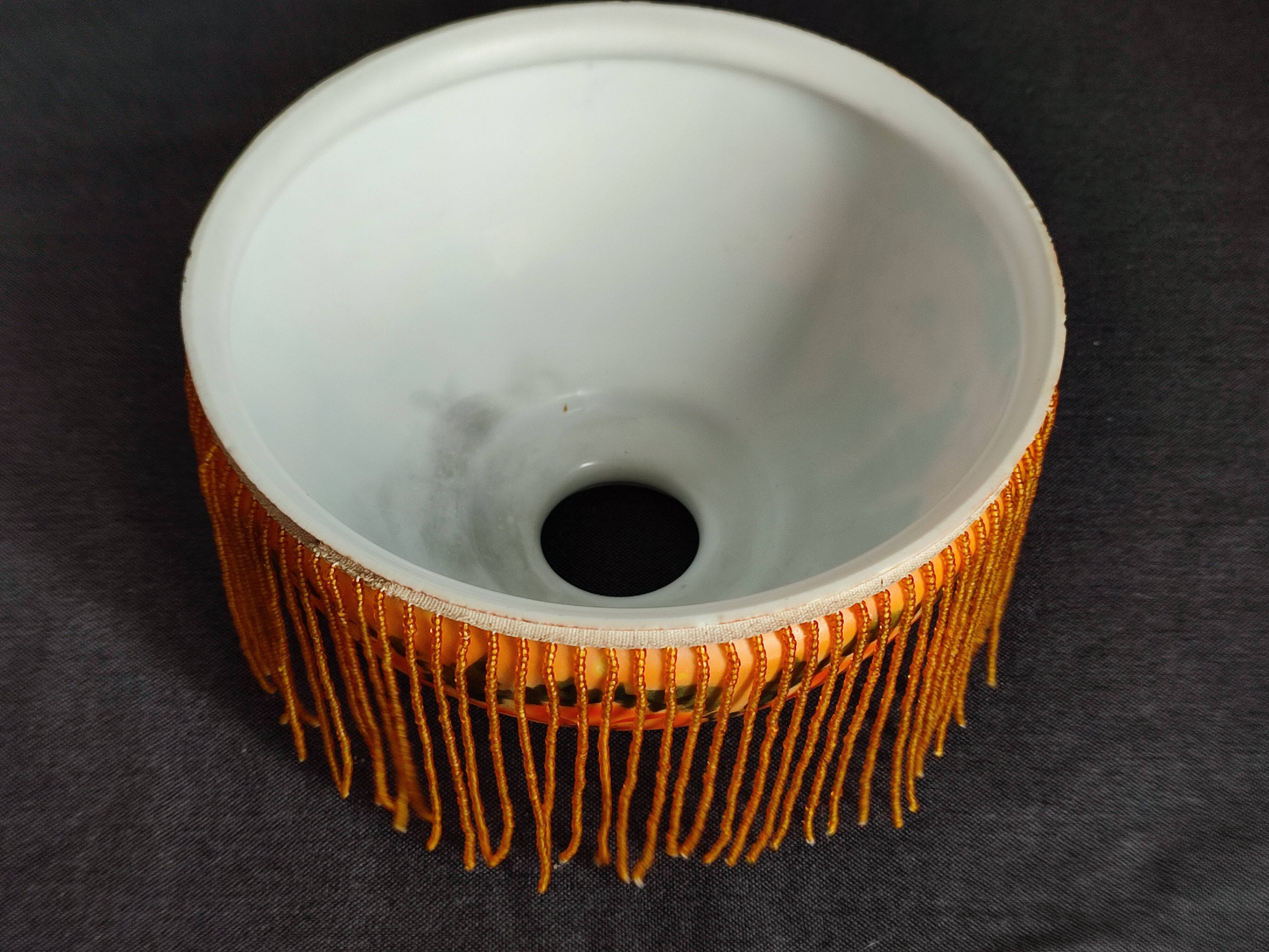 Old opaline and its tassels hanging lamp