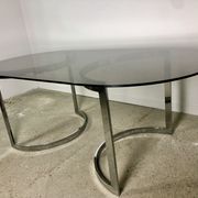 Oval table design hemicylindrical 70's in the taste of Paul Le Geard
