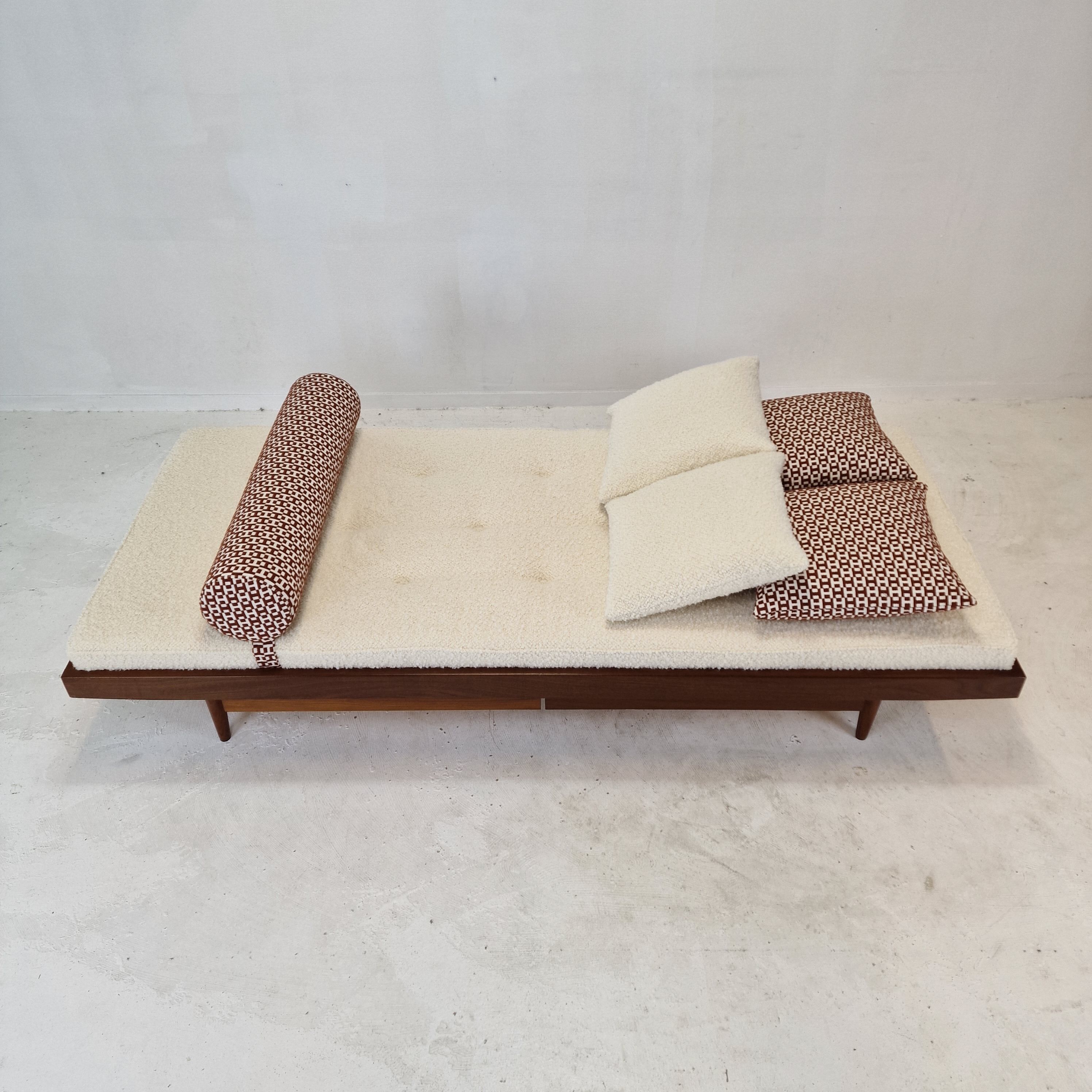 Teak Daybed with Hermes Cushions and Bolster, 1960s